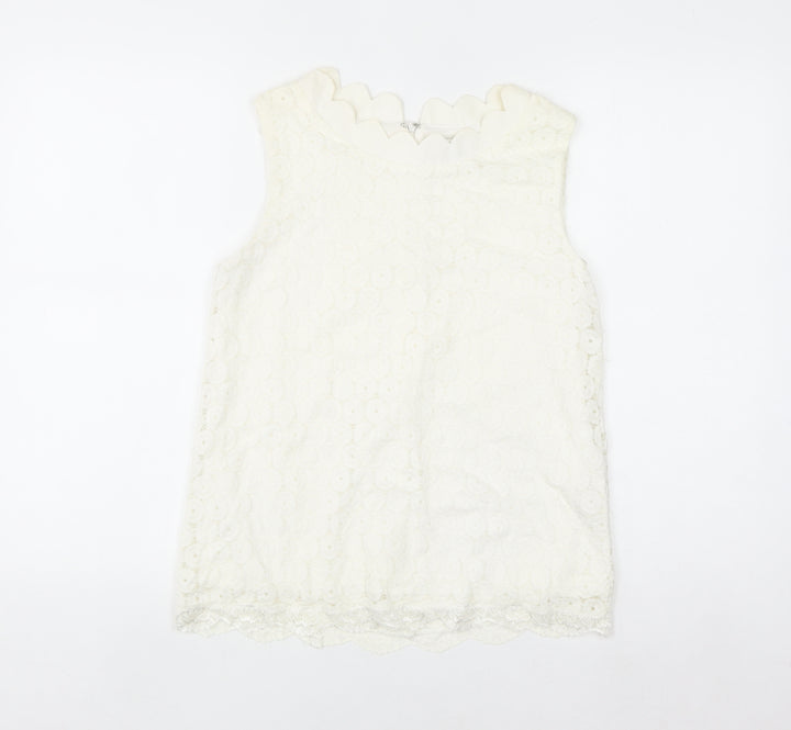 Marc Angelo Women Ivory Lace Sleeveless Blouse Size 10