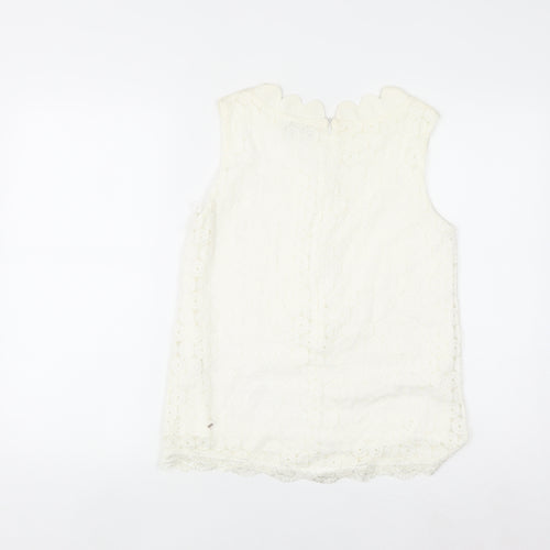 Marc Angelo Women Ivory Lace Sleeveless Blouse Size 10