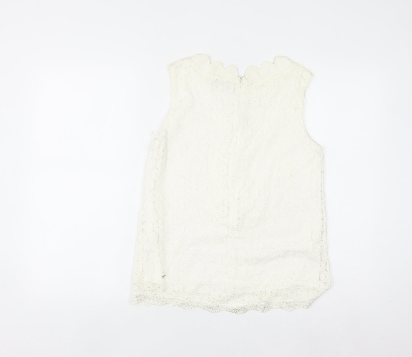 Marc Angelo Women Ivory Lace Sleeveless Blouse Size 10