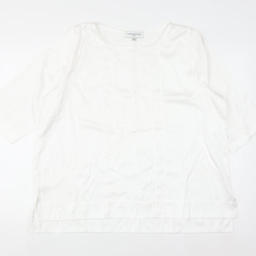 Carolyn Donnelly The Edit Women's White 3/4 Sleeve Viscose Blouse Size 18