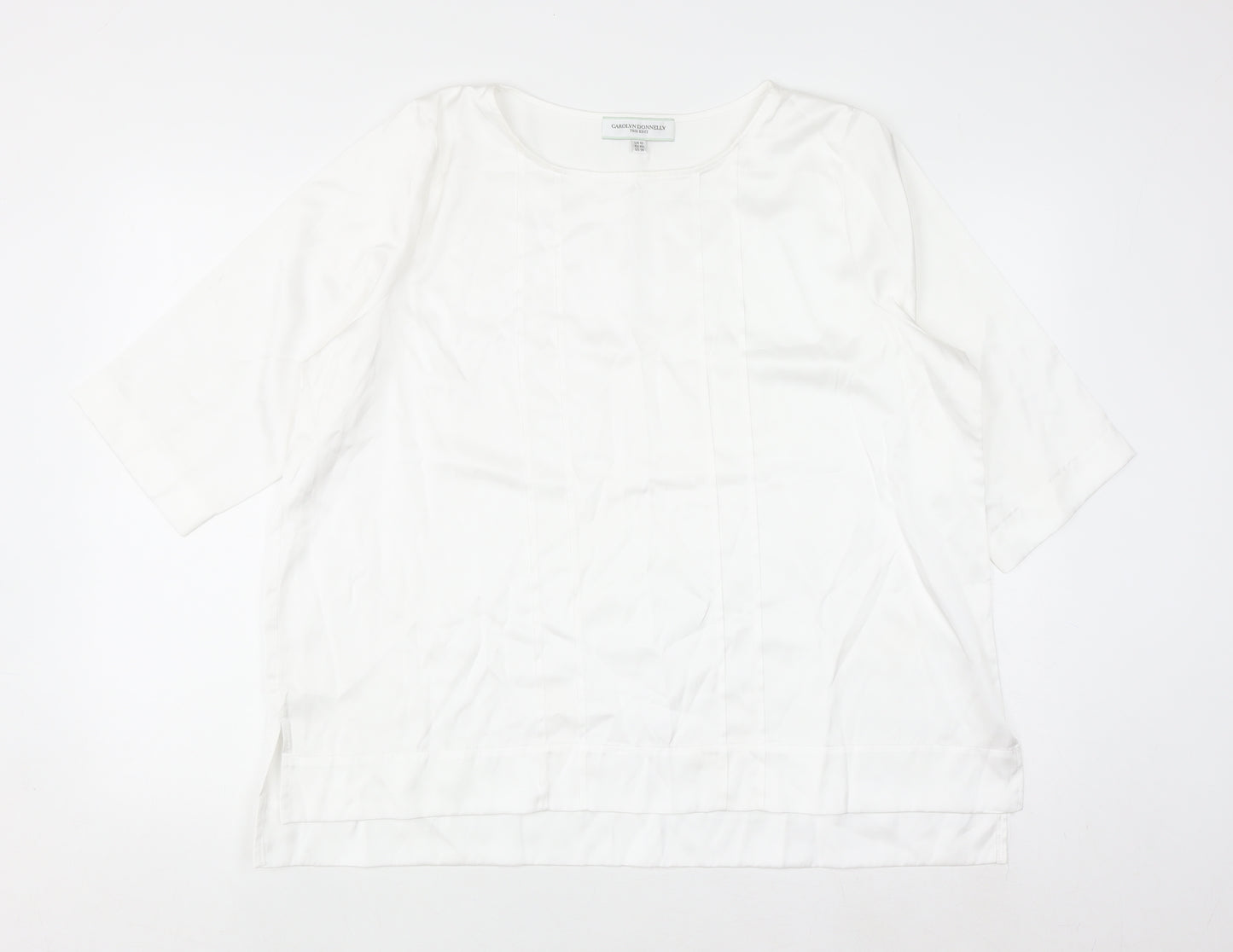 Carolyn Donnelly The Edit Women's White 3/4 Sleeve Viscose Blouse Size 18