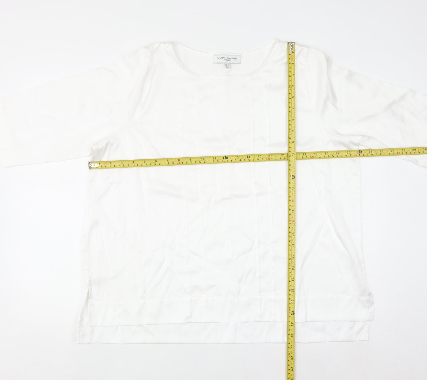 Carolyn Donnelly The Edit Women's White 3/4 Sleeve Viscose Blouse Size 18