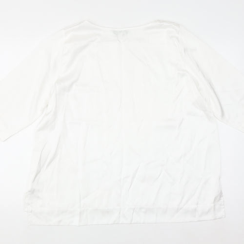 Carolyn Donnelly The Edit Women's White 3/4 Sleeve Viscose Blouse Size 18
