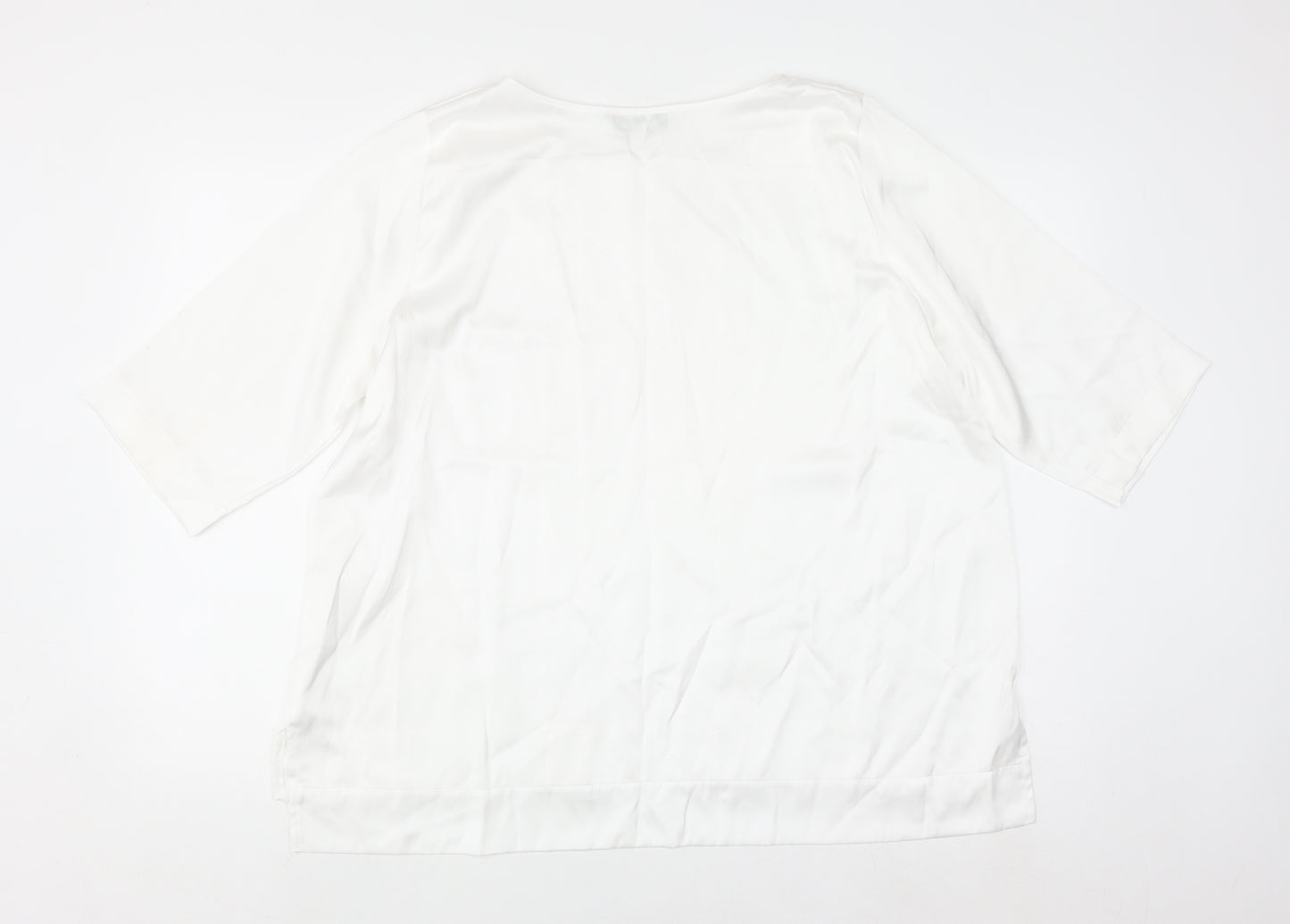Carolyn Donnelly The Edit Women's White 3/4 Sleeve Viscose Blouse Size 18