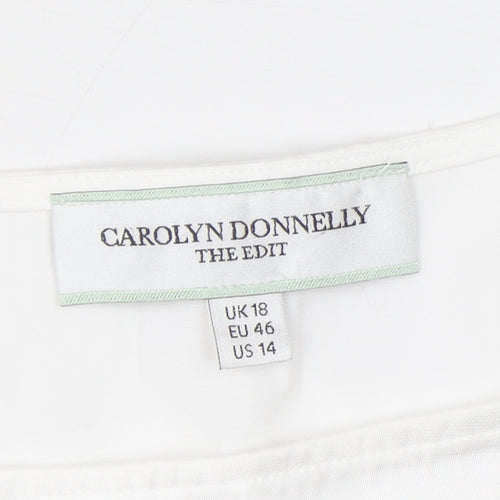 Carolyn Donnelly The Edit Women's White 3/4 Sleeve Viscose Blouse Size 18