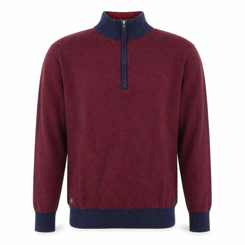 6th Sense Men’s Red Knit 1/2 Zip Cotton Sweatshirt XXL