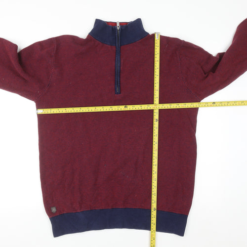 6th Sense Men’s Red Knit 1/2 Zip Cotton Sweatshirt XXL