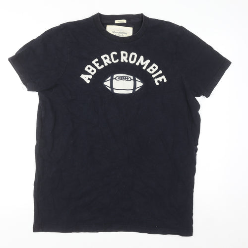 Abercrombie & Fitch Men's Blue 2XL Graphic Sports Cotton T-Shirt