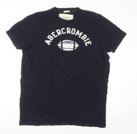 Abercrombie & Fitch Men's Blue 2XL Graphic Sports Cotton T-Shirt