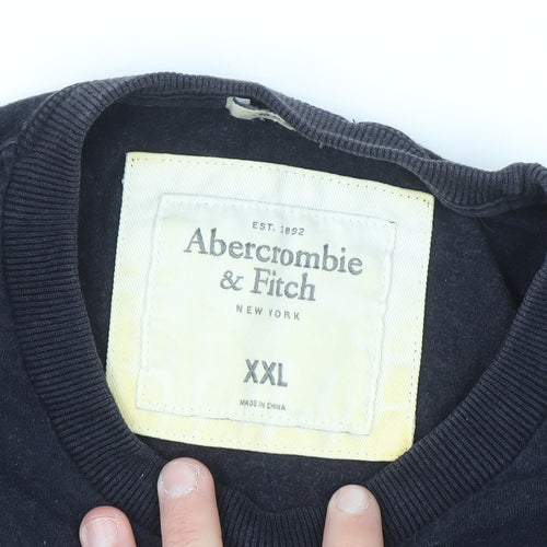 Abercrombie & Fitch Men's Blue 2XL Graphic Sports Cotton T-Shirt