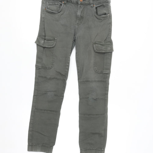 ONLY Boys Green Cargo Trousers 10 Years Regular Fit Cotton Twill