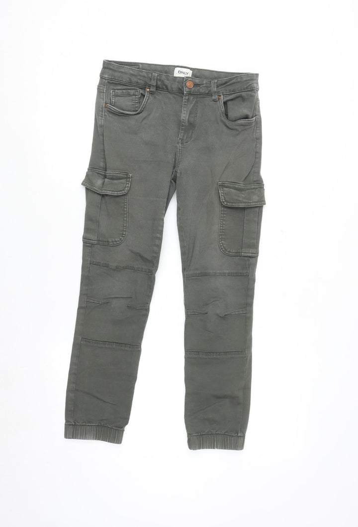 ONLY Boys Green Cargo Trousers 10 Years Regular Fit Cotton Twill