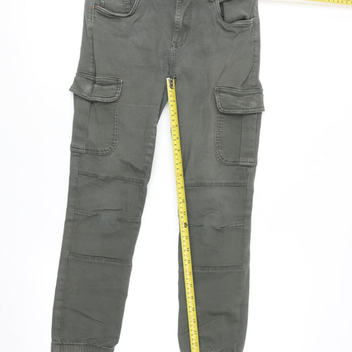 ONLY Boys Green Cargo Trousers 10 Years Regular Fit Cotton Twill