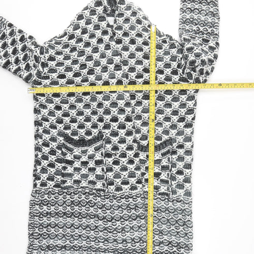 Savida Women's Black & White Chunky Knit Cardigan M