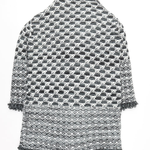 Savida Women's Black & White Chunky Knit Cardigan M