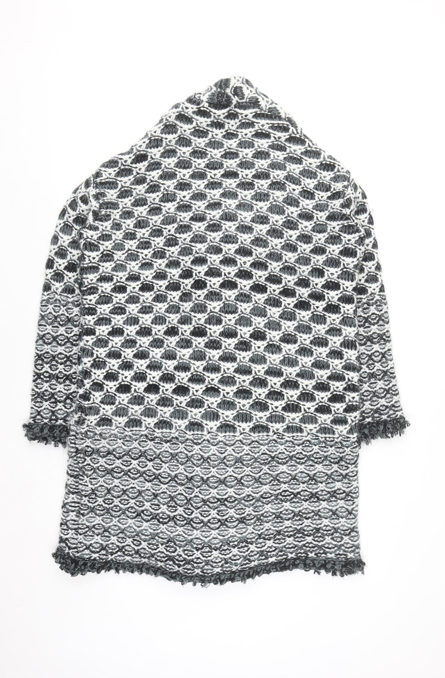 Savida Women's Black & White Chunky Knit Cardigan M