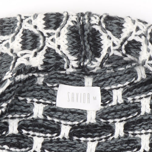 Savida Women's Black & White Chunky Knit Cardigan M