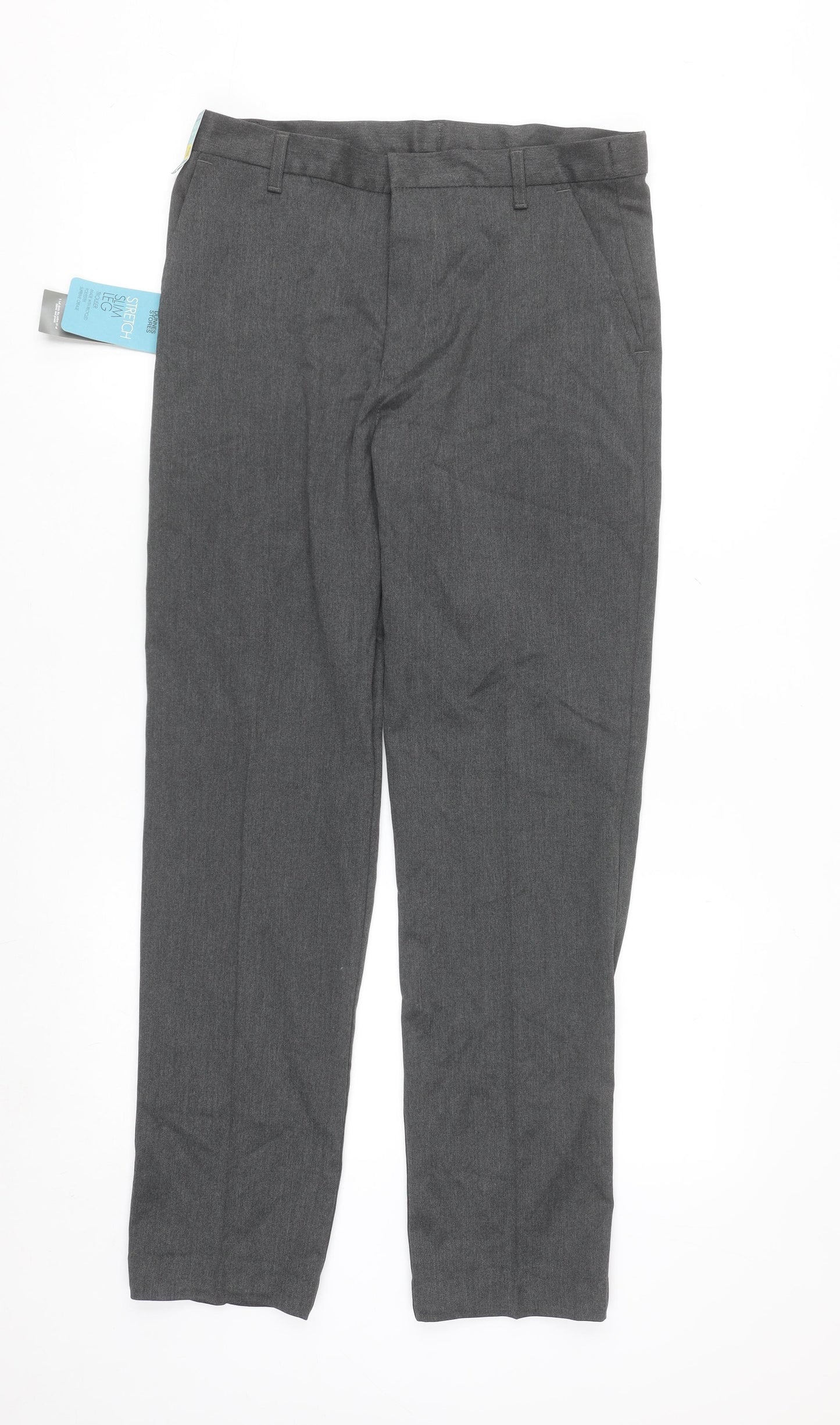 Dunnes Stores Women's Grey Stretch Straight Leg Trousers Size 12