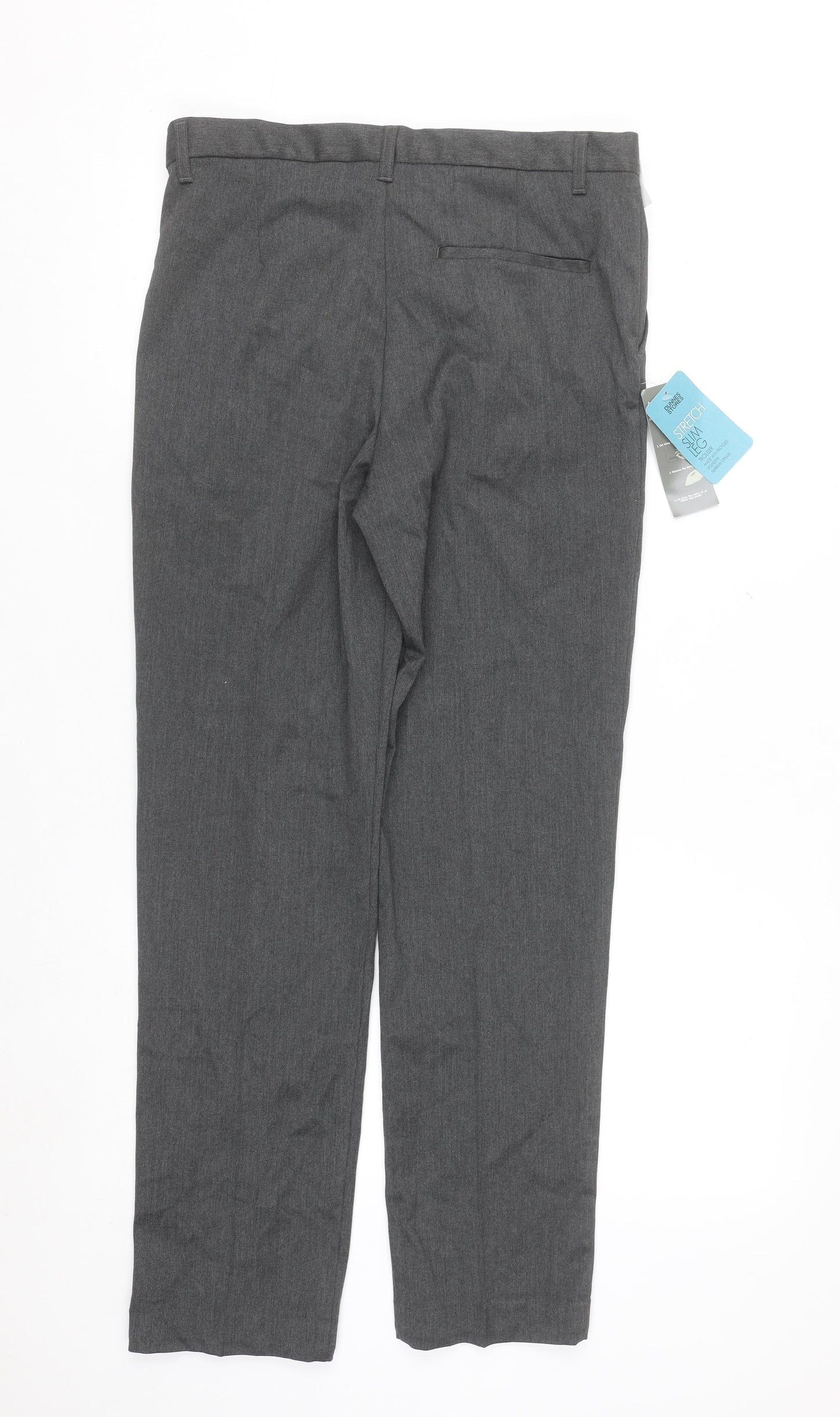 Dunnes Stores Women's Grey Stretch Straight Leg Trousers Size 12