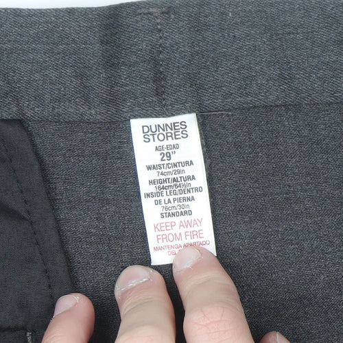 Dunnes Stores Women's Grey Stretch Straight Leg Trousers Size 12