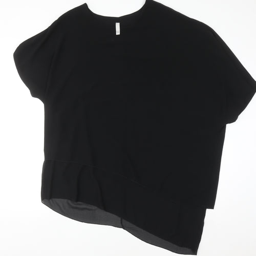 Italian Style Women’s Black Tunic Blouse Size 14 Lightweight