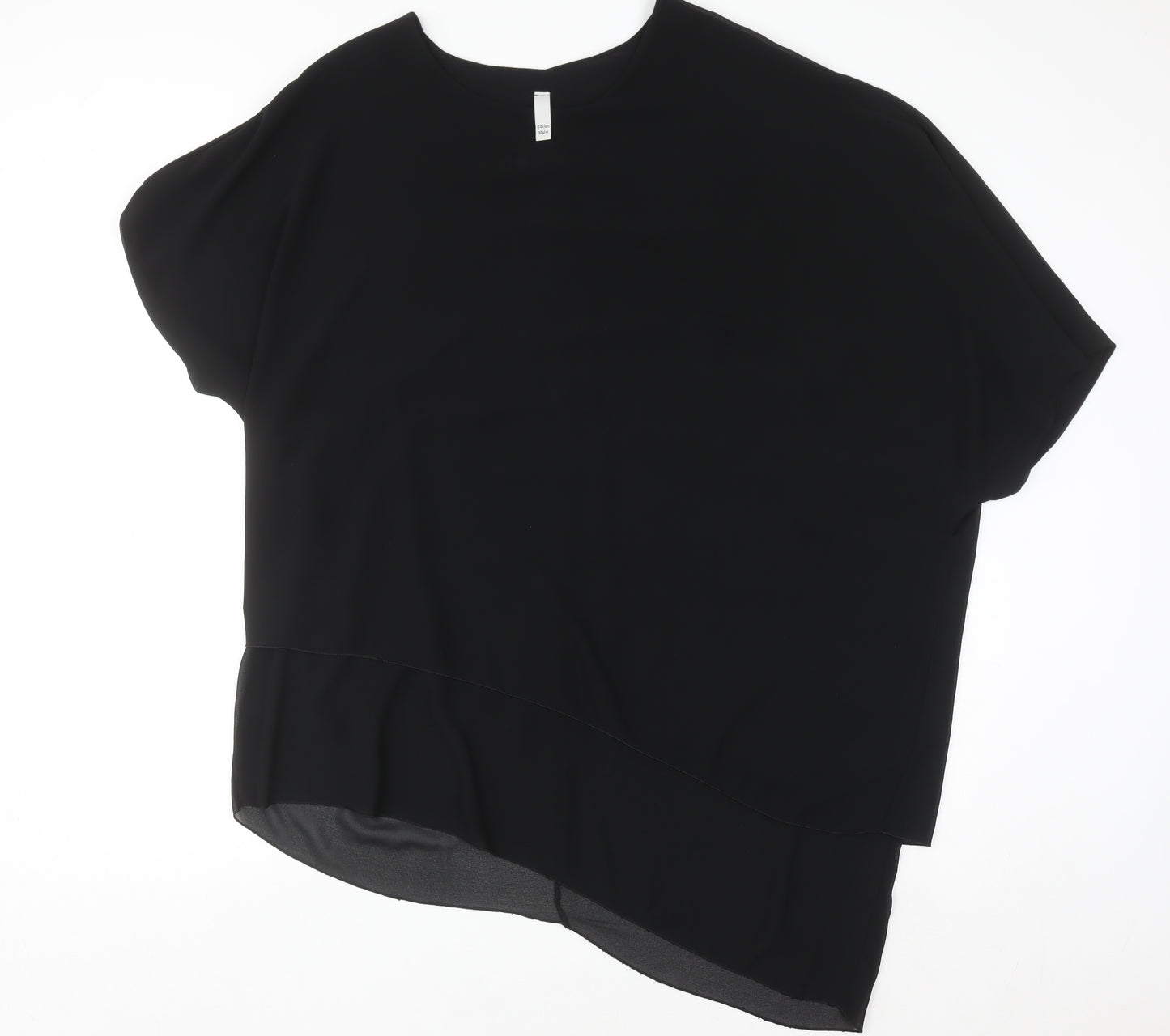 Italian Style Women’s Black Tunic Blouse Size 14 Lightweight