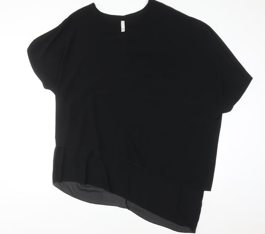 Italian Style Women’s Black Tunic Blouse Size 14 Lightweight
