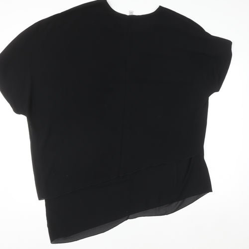 Italian Style Women’s Black Tunic Blouse Size 14 Lightweight