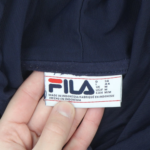 Fila Women's Navy Cropped Hoodie Size M Cotton Blend Logo Pullover