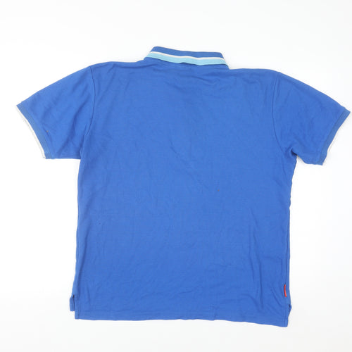 Slazenger Men's Blue Regular Fit Cotton Polo Shirt M