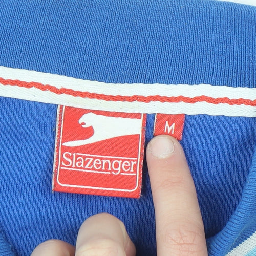 Slazenger Men's Blue Regular Fit Cotton Polo Shirt M