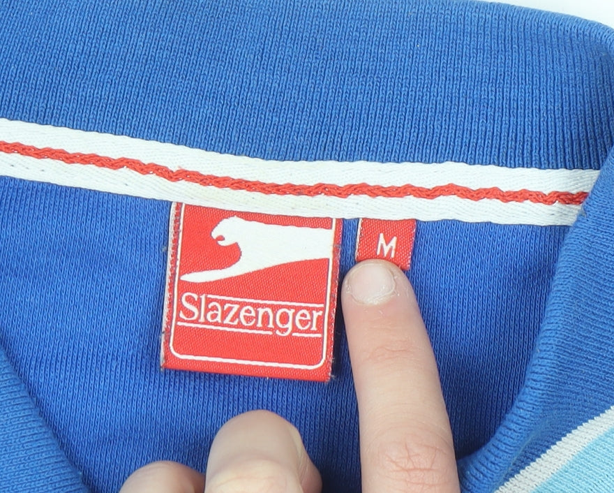 Slazenger Men's Blue Regular Fit Cotton Polo Shirt M