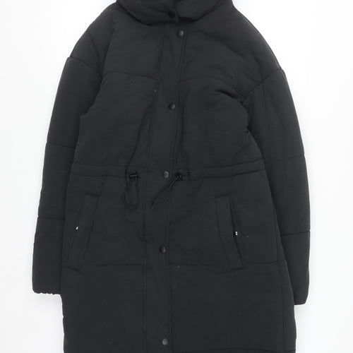 Marks and Spencer Women's Black Long Puffer Coat Size 6 Hooded Stormwear