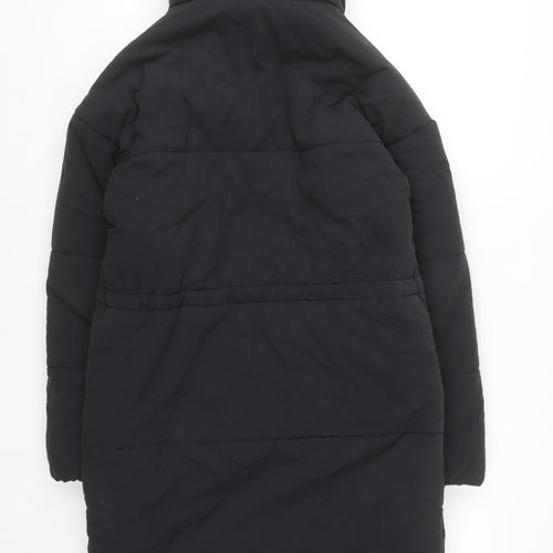Marks and Spencer Women's Black Long Puffer Coat Size 6 Hooded Stormwear