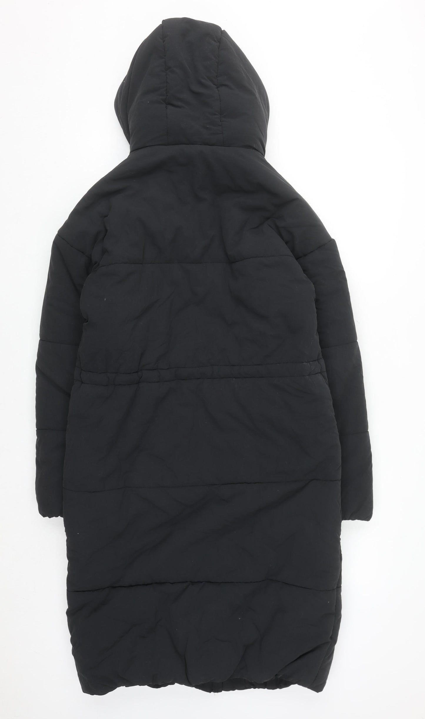 Marks and Spencer Women's Black Long Puffer Coat Size 6 Hooded Stormwear