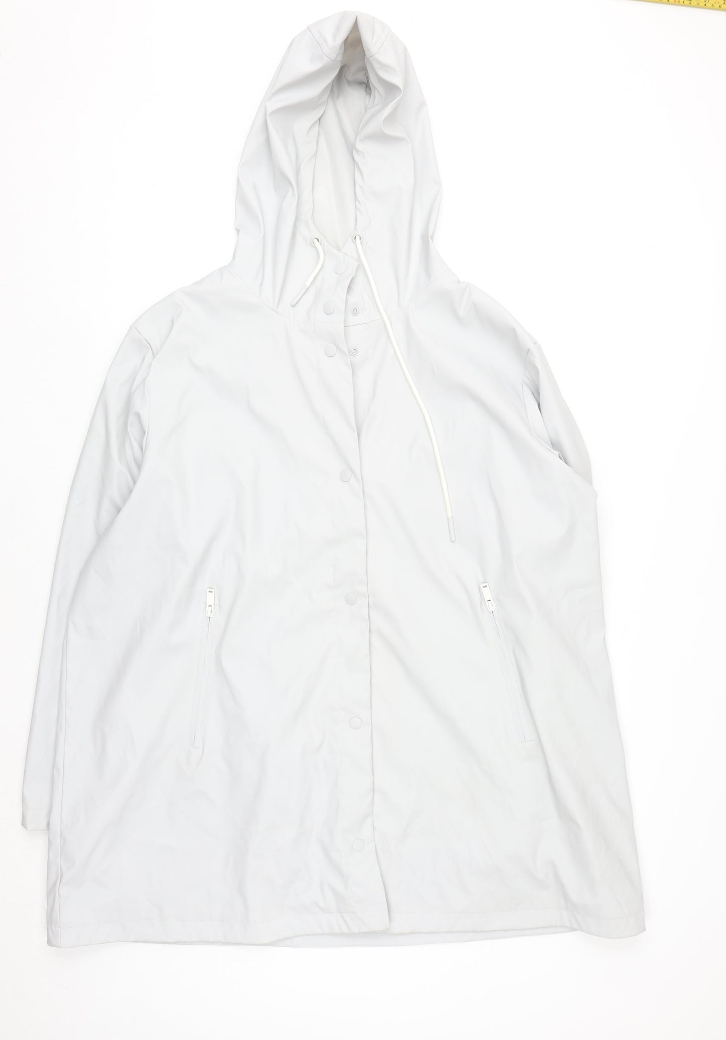 Dunnes Stores Women’s White 2XL Hooded Waterproof Rain Coat Jacket