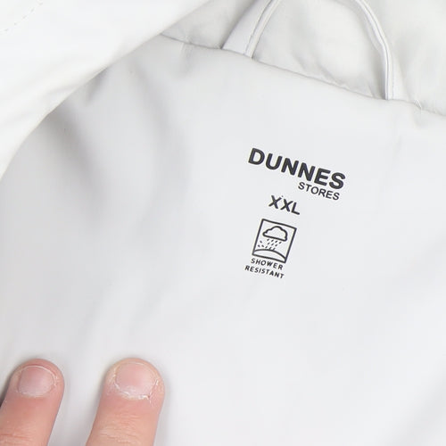 Dunnes Stores Women’s White 2XL Hooded Waterproof Rain Coat Jacket