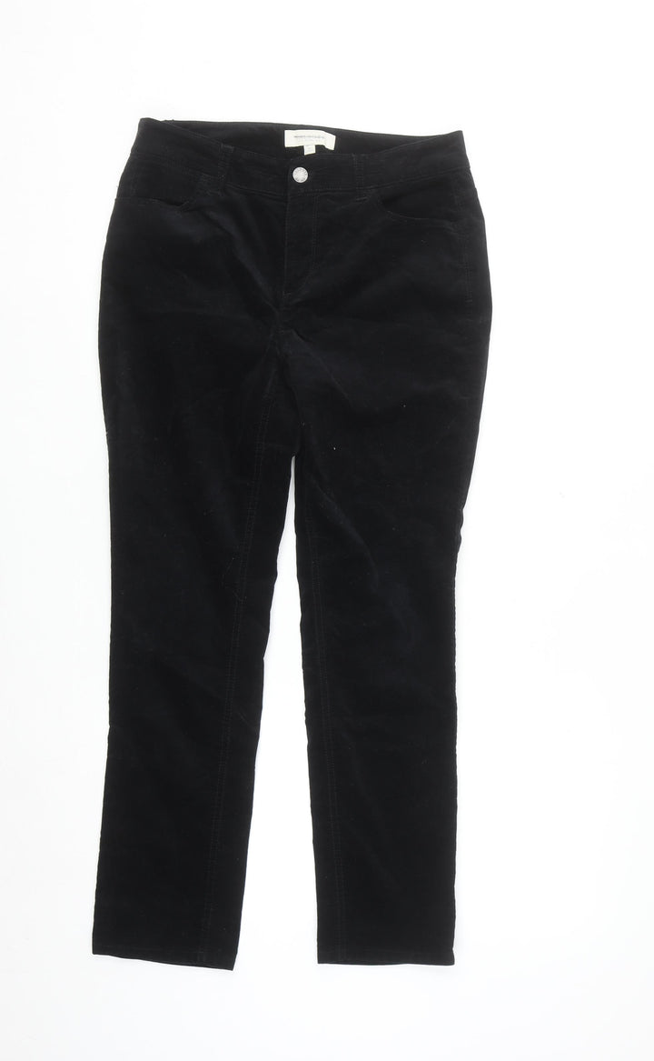Talbots Petites Black Corduroy Straight Leg Trousers Womens Size 6P