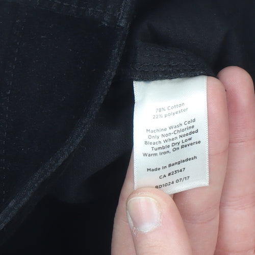 Talbots Petites Black Corduroy Straight Leg Trousers Womens Size 6P
