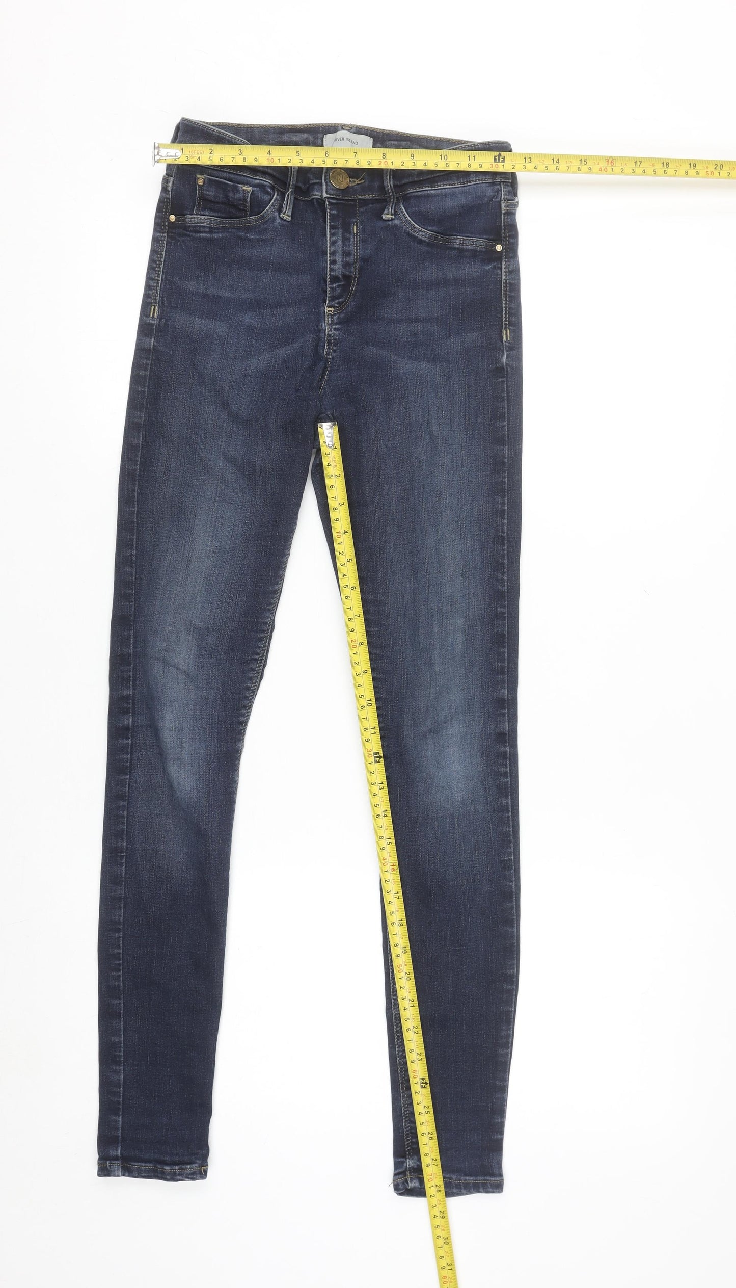 River Island Women's Blue Skinny Jeans Size 10 Stretch Denim