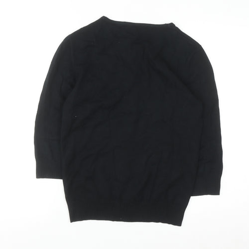 Dunnes Stores Womens Black Cotton Cardigan Size 14 Classic Knit
