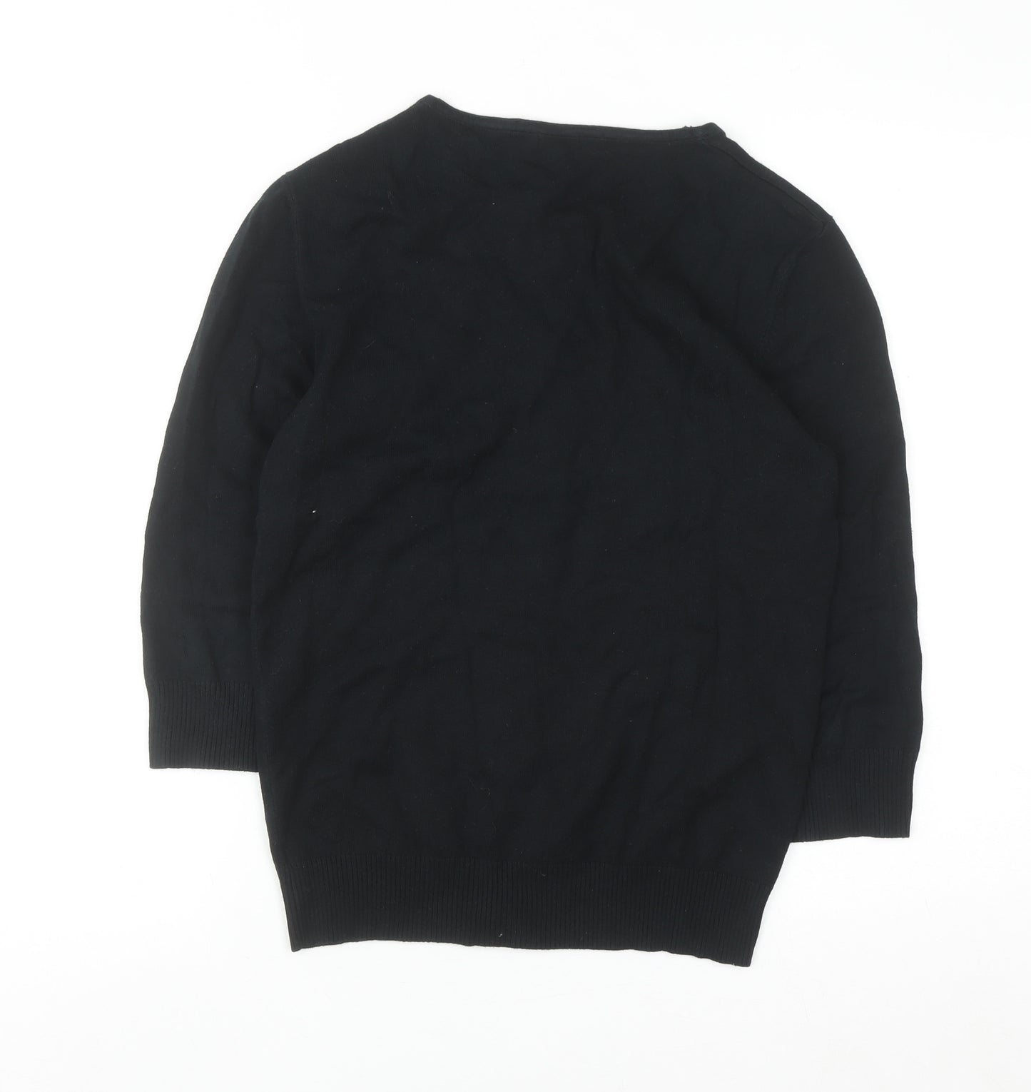 Dunnes Stores Womens Black Cotton Cardigan Size 14 Classic Knit