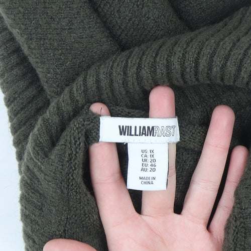 William Rast Women’s Green Roll Neck Pullover Jumper Size 20