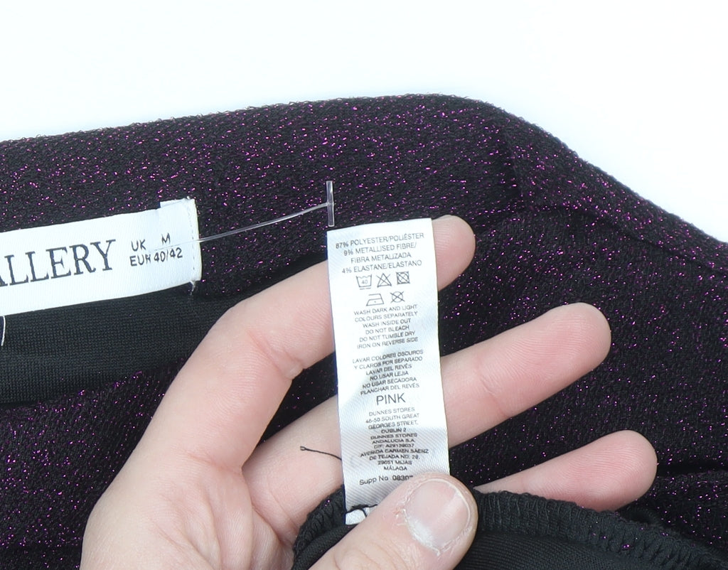 Gallery Women Purple Glitter Wrap Blouse Long Sleeve Size M