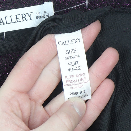 Gallery Women Purple Glitter Wrap Blouse Long Sleeve Size M