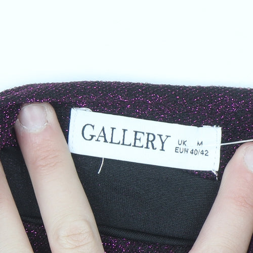 Gallery Women Purple Glitter Wrap Blouse Long Sleeve Size M