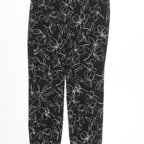 Premise Womens Black Floral Cropped Slim Trousers XS