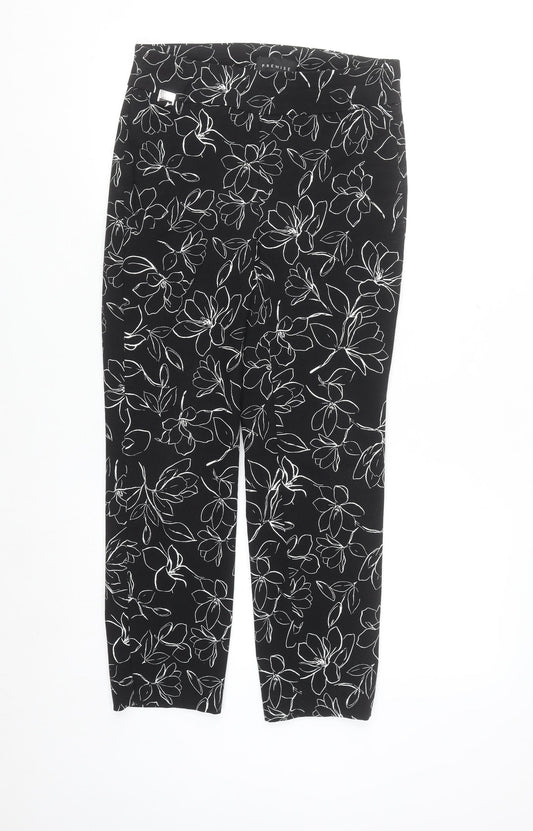 Premise Womens Black Floral Cropped Slim Trousers XS