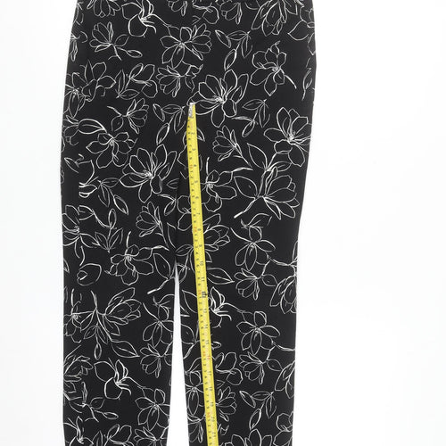 Premise Womens Black Floral Cropped Slim Trousers XS
