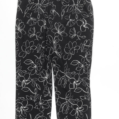 Premise Womens Black Floral Cropped Slim Trousers XS